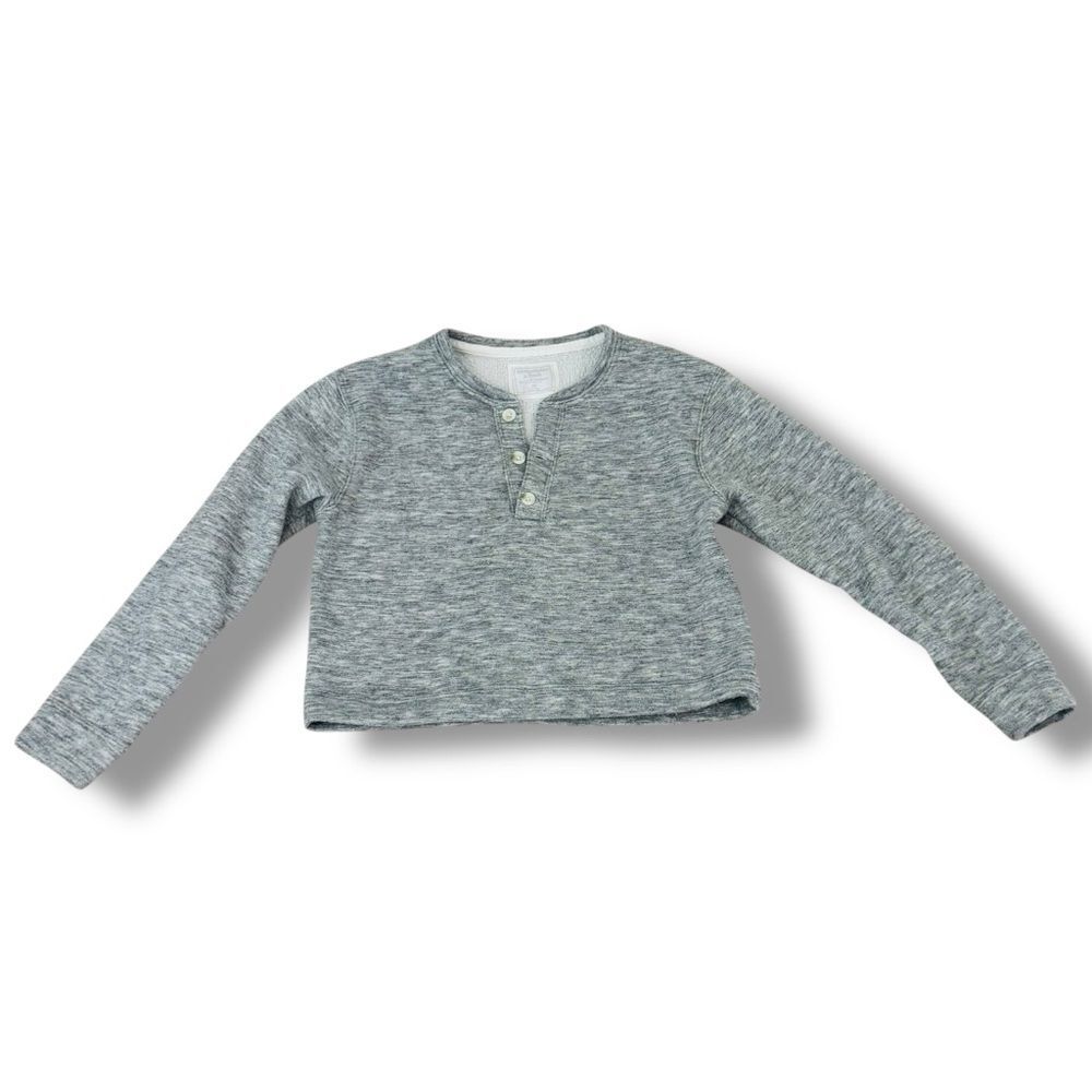 Abercrombie & Fitch Womens XS Cropped Sweater Long Sleeve Knit Gray